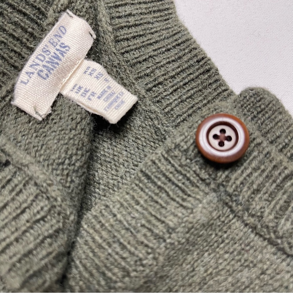 Lands’ End Wool Blend Button Back Sweater - image 6